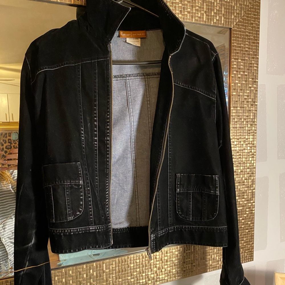 Black denim style jacket